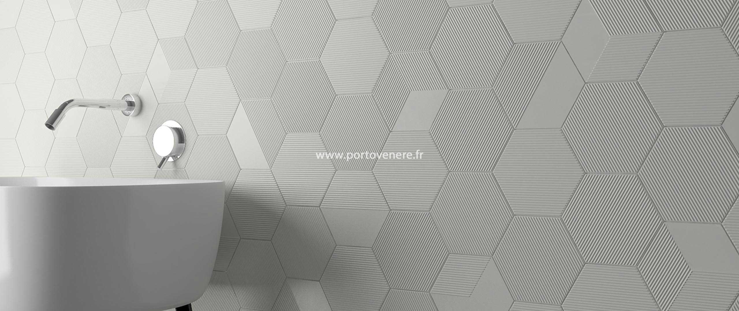 Carrelage hexagonal à relief pour crédence HEXAGO MINI - Porto Venere