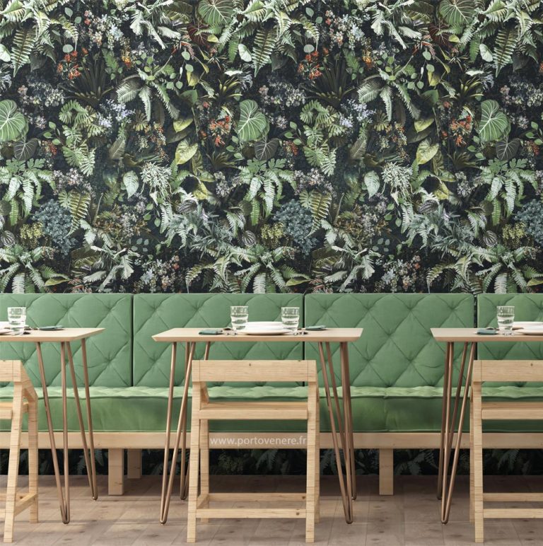 carrelage-mural-vegetal-restaurant-salle-a-manger-grand-format-murales-a-lille-nord-59