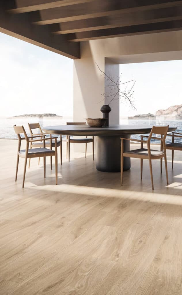 Idée carrelage imitation parquet pour séjour et terrasse Liberta